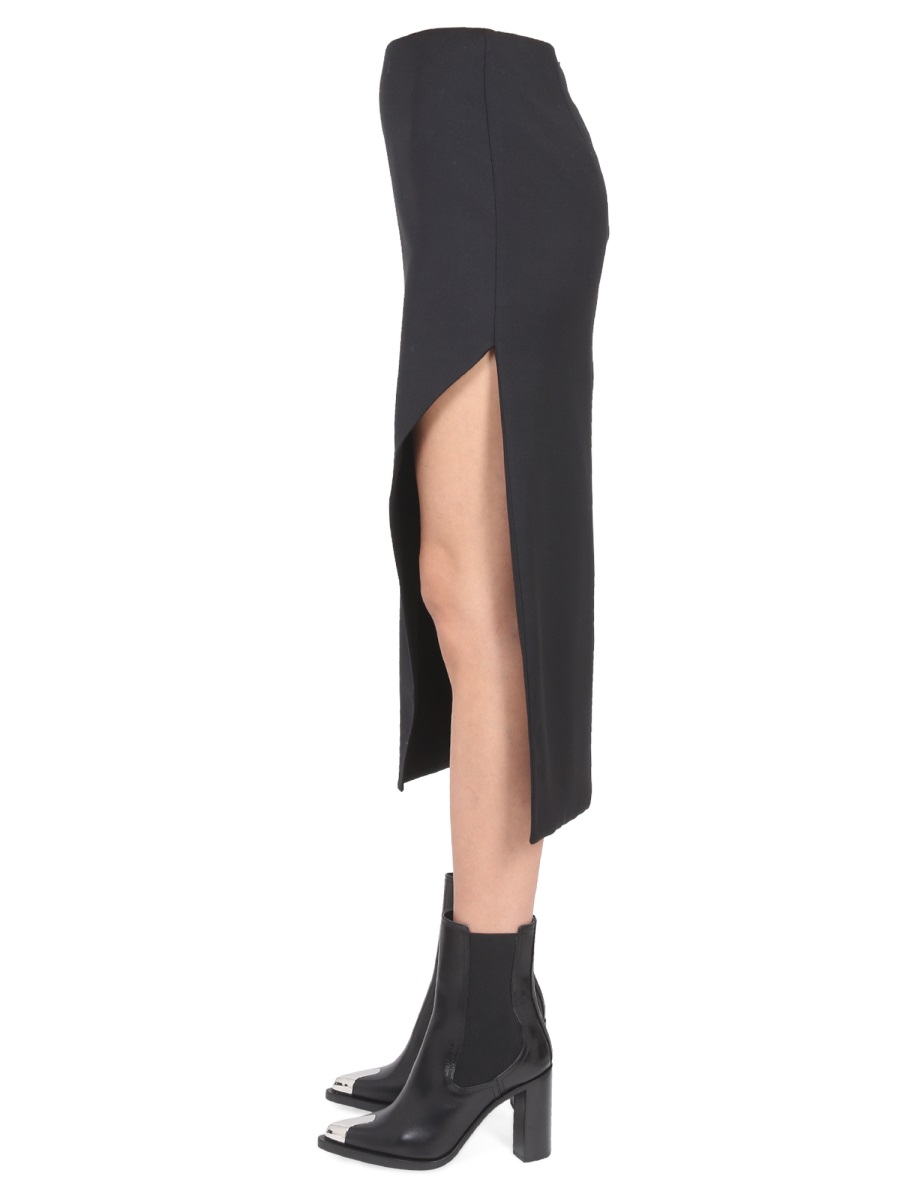 Alexander McQueen WOOL AND MOHAIR SKIRT Zwart