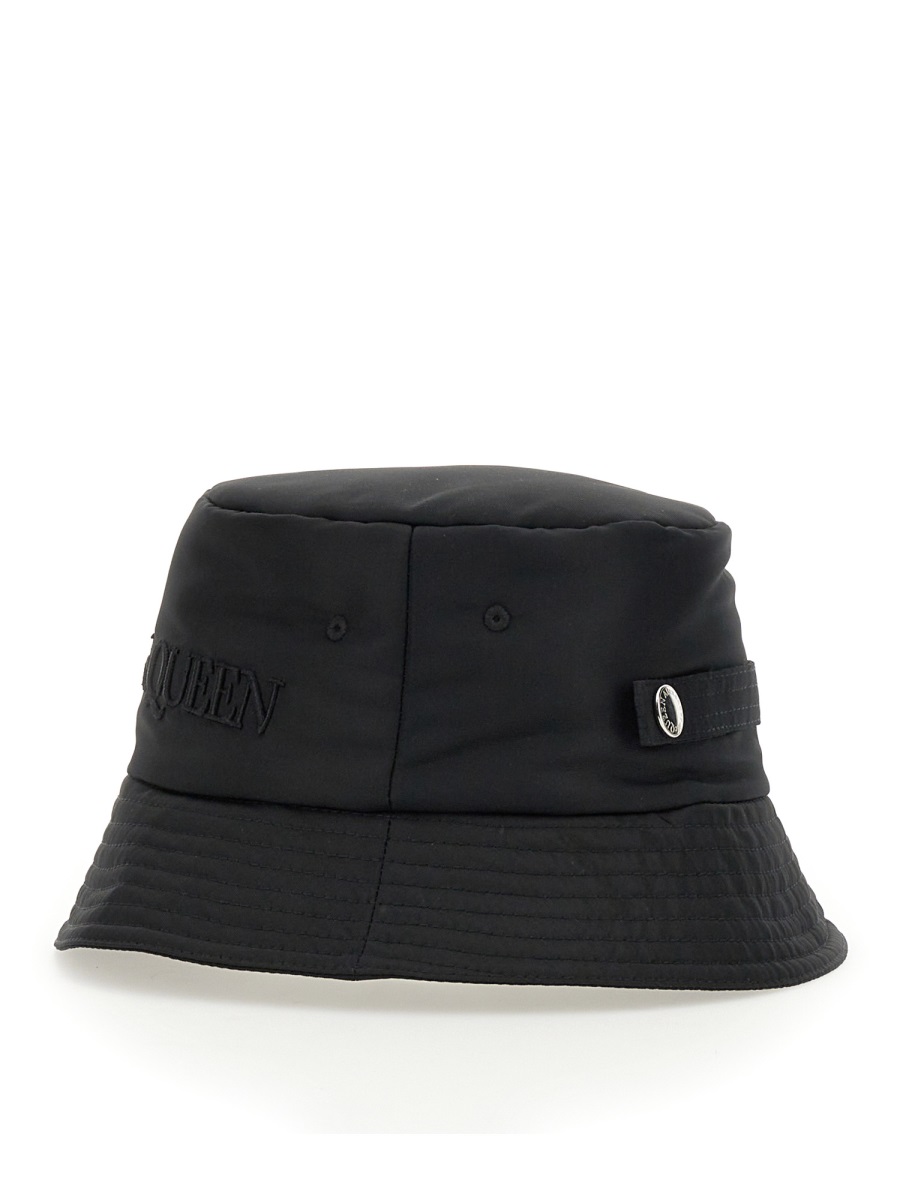 Alexander McQueen BUCKET HAT WITH LOGO Zwart