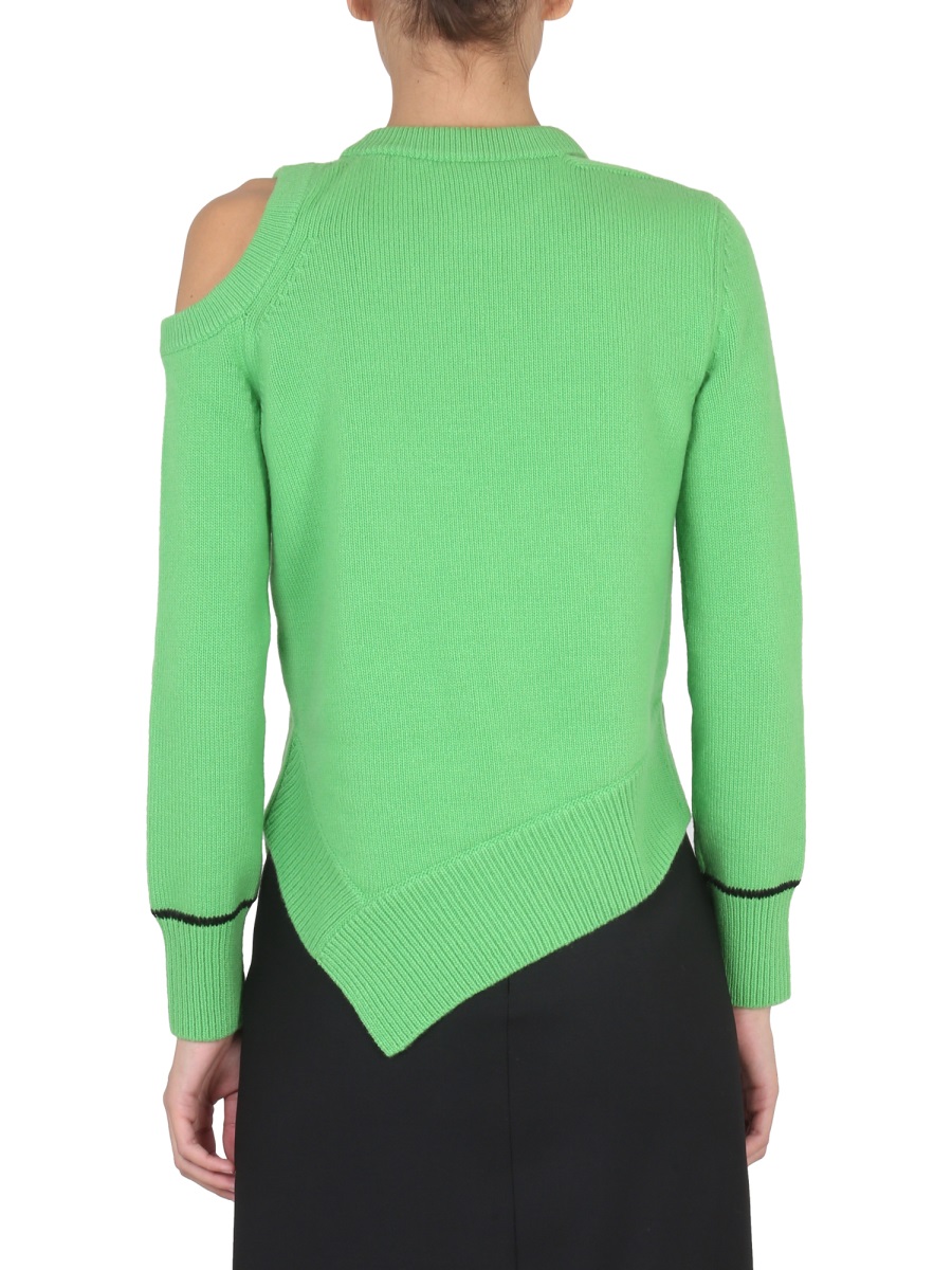 Alexander McQueen SWEATER WITH BARE SHOULDERS Groen