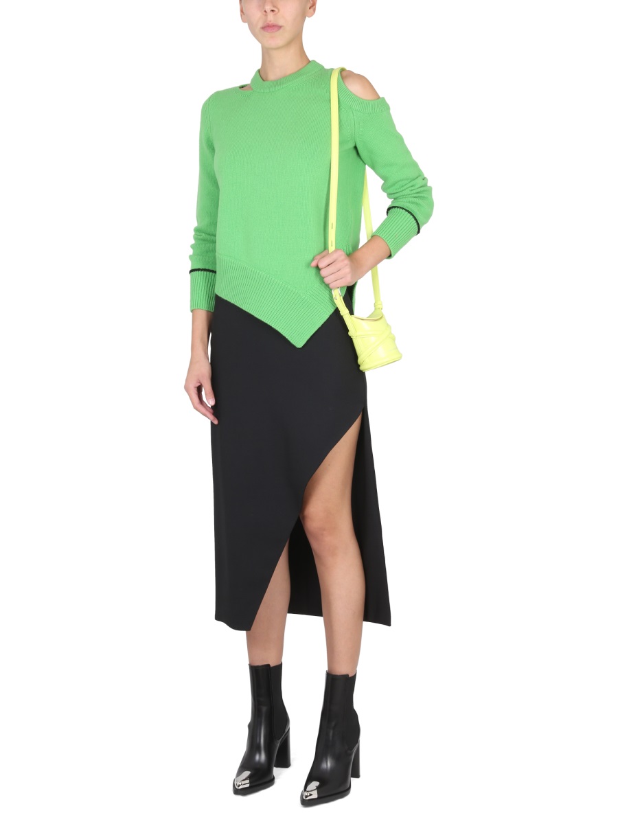 Alexander McQueen SWEATER WITH BARE SHOULDERS Groen