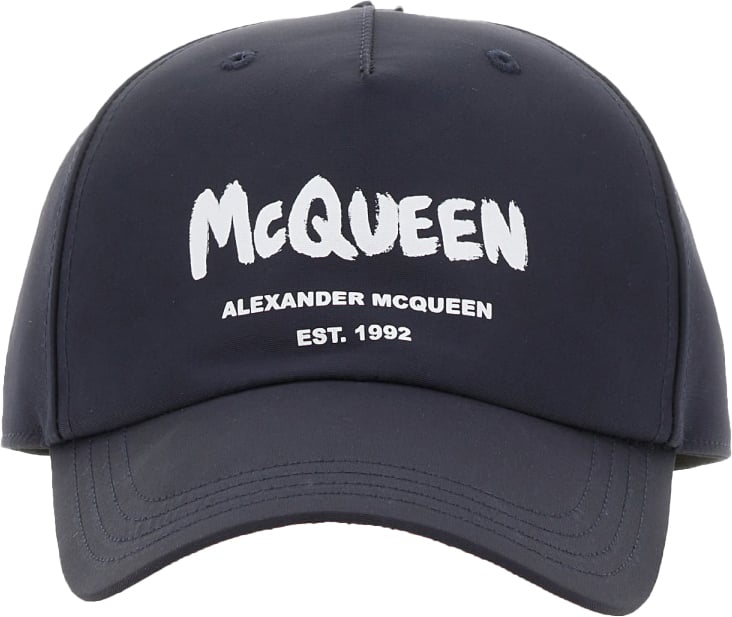 Alexander McQueen GRAFFITI LOGO HAT Blauw