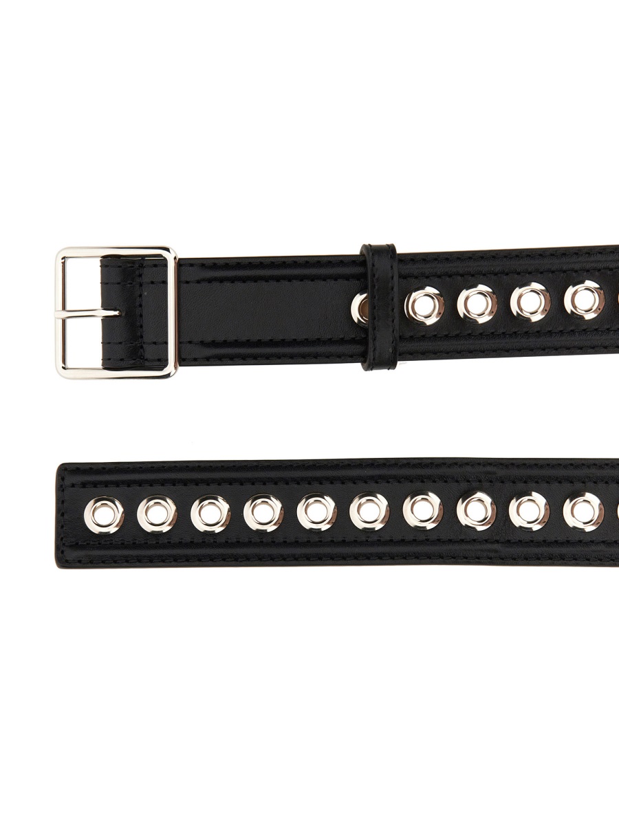 Alexander McQueen MEDIUM BELT WITH EYELETS Zwart