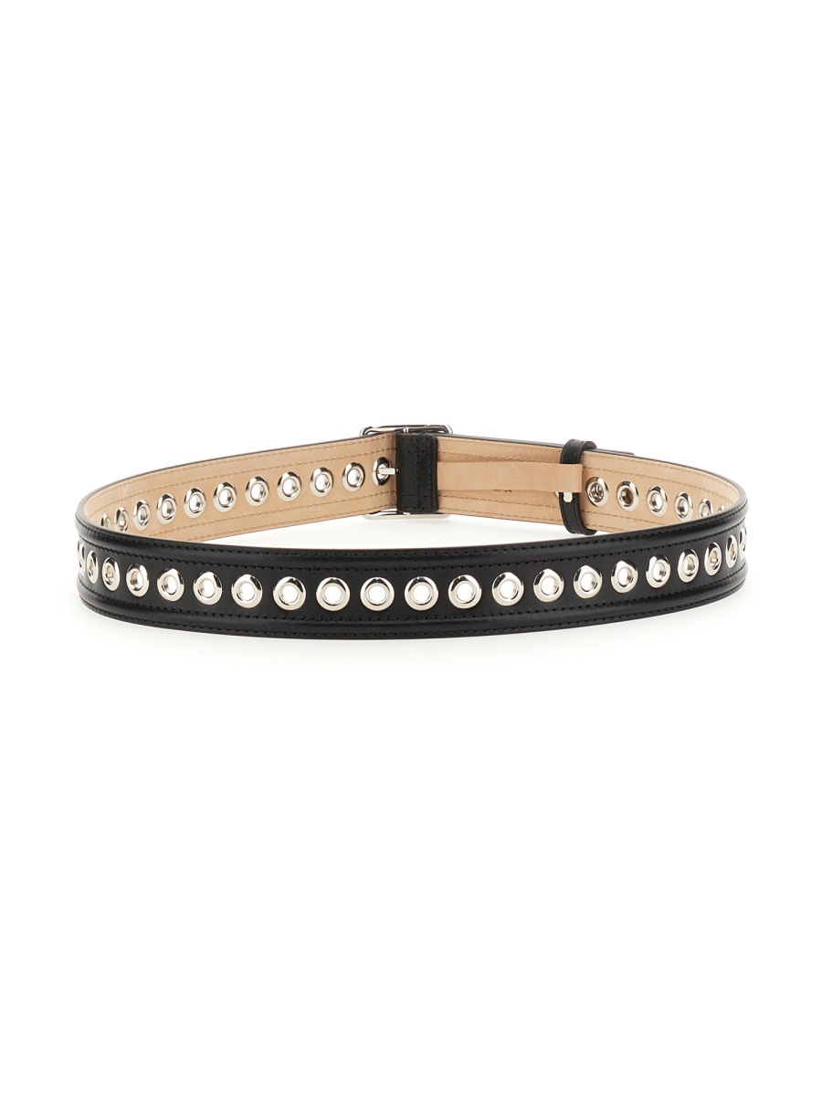 Alexander McQueen MEDIUM BELT WITH EYELETS Zwart