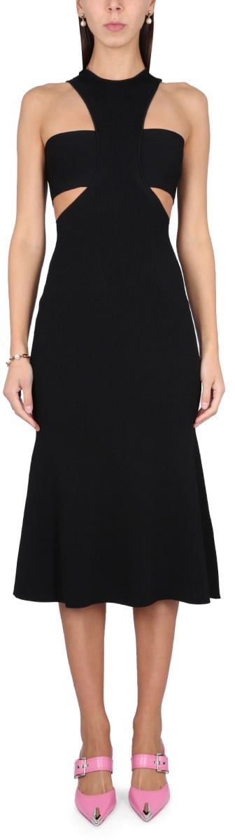 Alexander McQueen DRESS WITH HARNESS Zwart