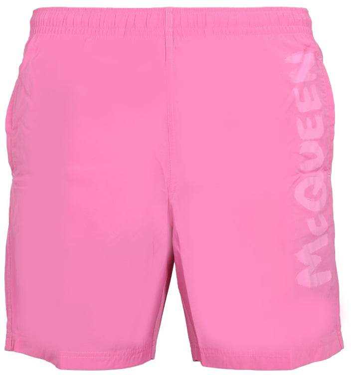 Alexander McQueen LOGO PRINT SWIMSUIT Roze