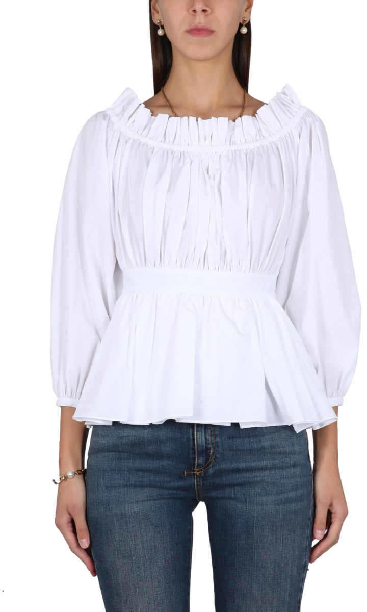 Alexander McQueen COTTON POPLIN TOP Wit