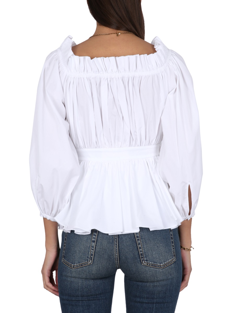 Alexander McQueen COTTON POPLIN TOP Wit
