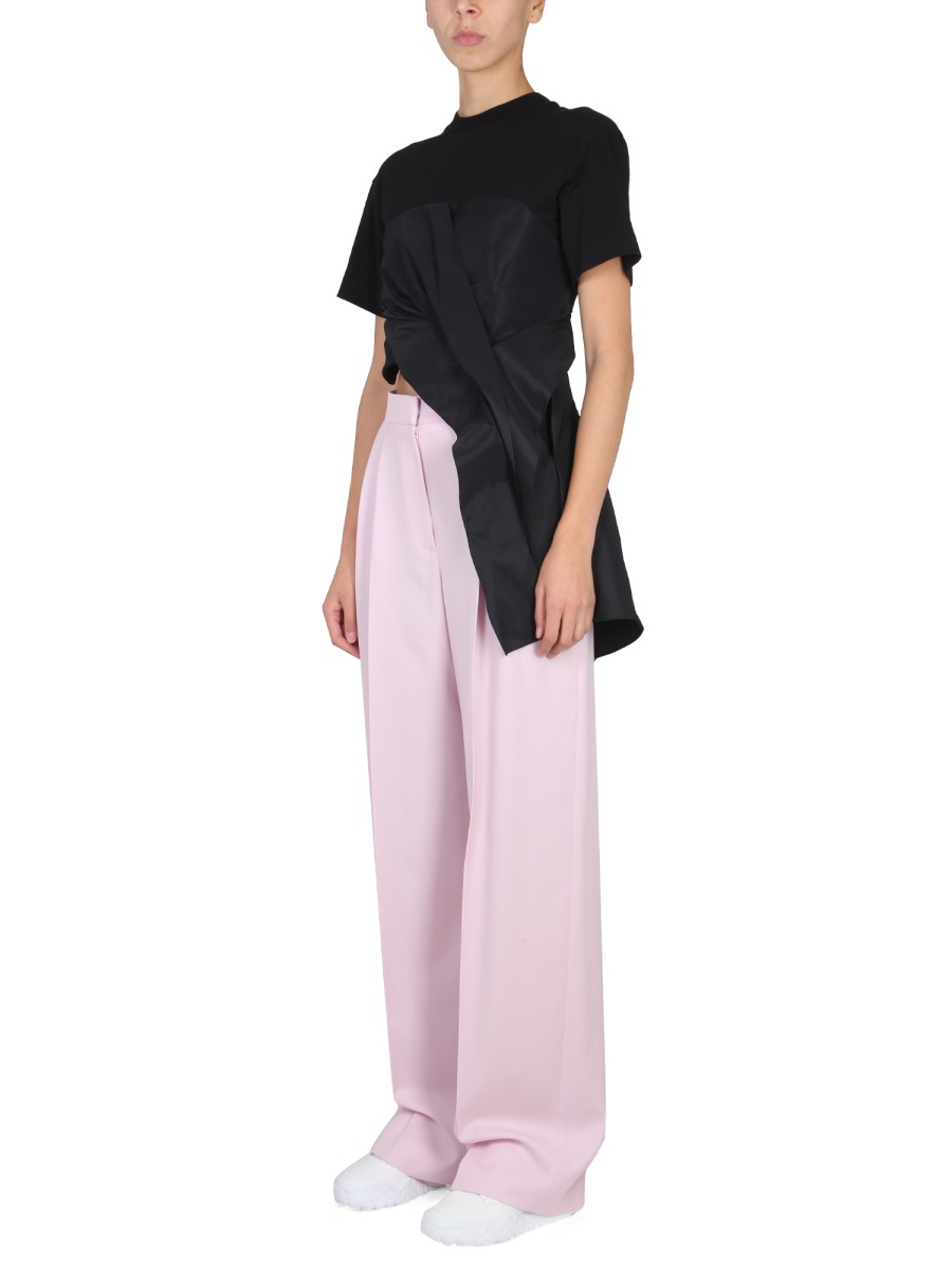 Alexander McQueen DRAPED HYBRID T-SHIRT Zwart