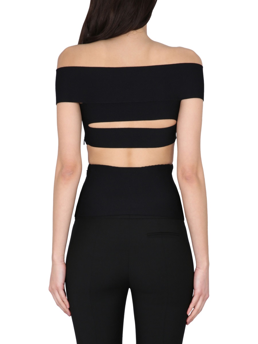 Alexander McQueen TOP WITH CUT-OUT DETAILS Zwart