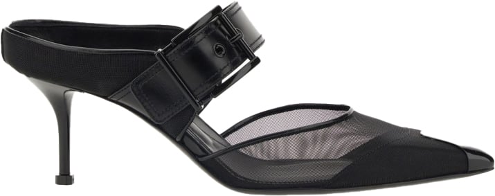 Alexander McQueen PUNK SANDAL WITH BUCKLE Zwart