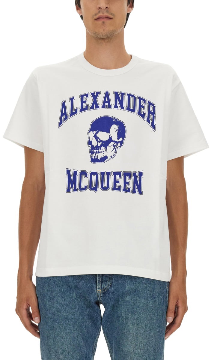 Alexander McQueen SKULL LOGO T-SHIRT Wit