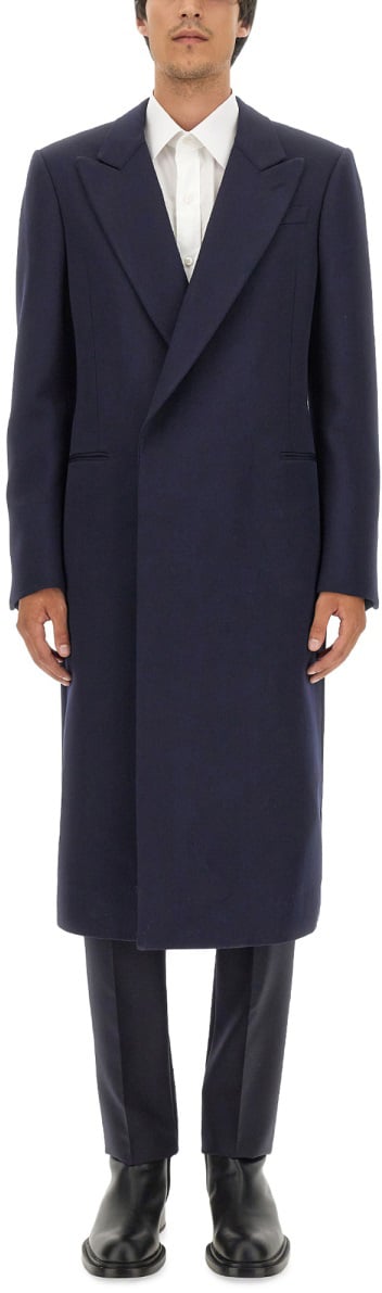 Alexander McQueen DOUBLE-BREASTED COAT Blauw