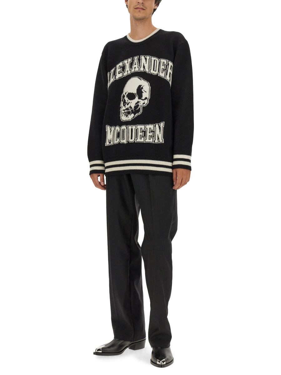 Alexander McQueen VARSITY SWEATER Zwart