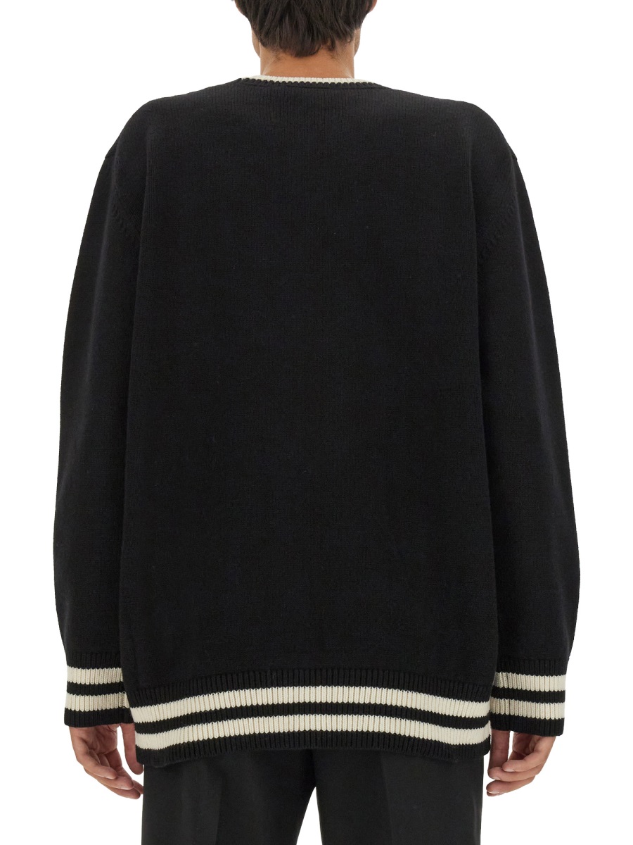 Alexander McQueen VARSITY SWEATER Zwart