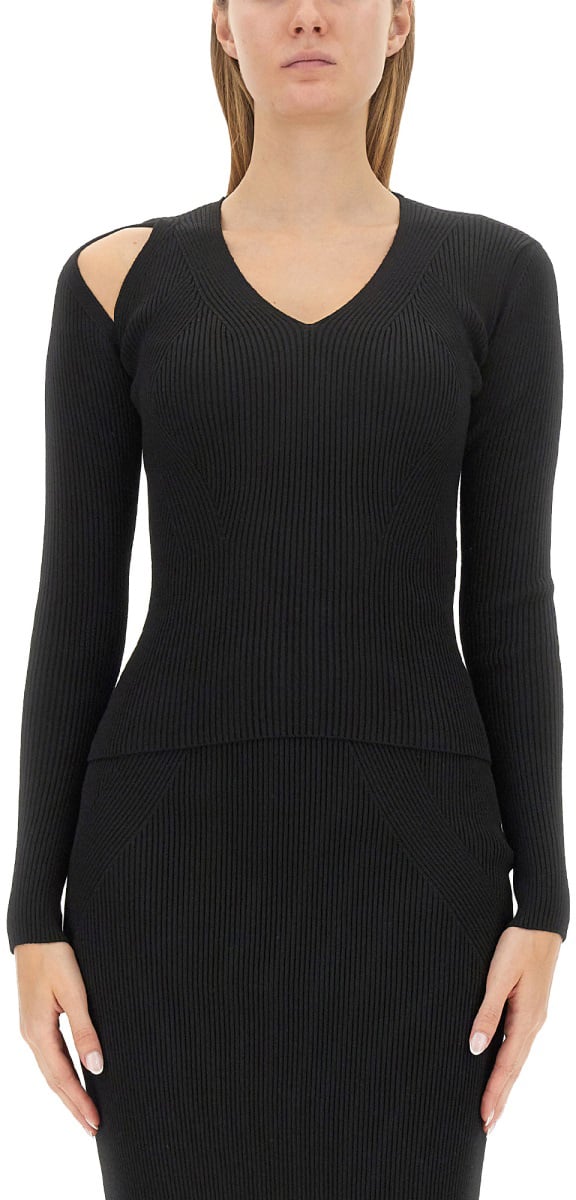 Alexander McQueen SHIRT CUT OUT Zwart