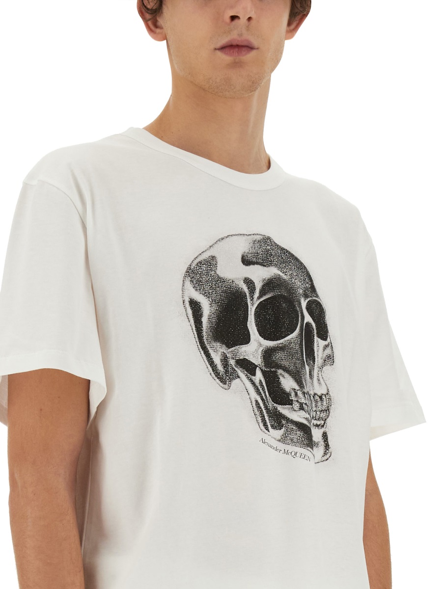 Alexander McQueen SKULL PRINT T-SHIRT Wit