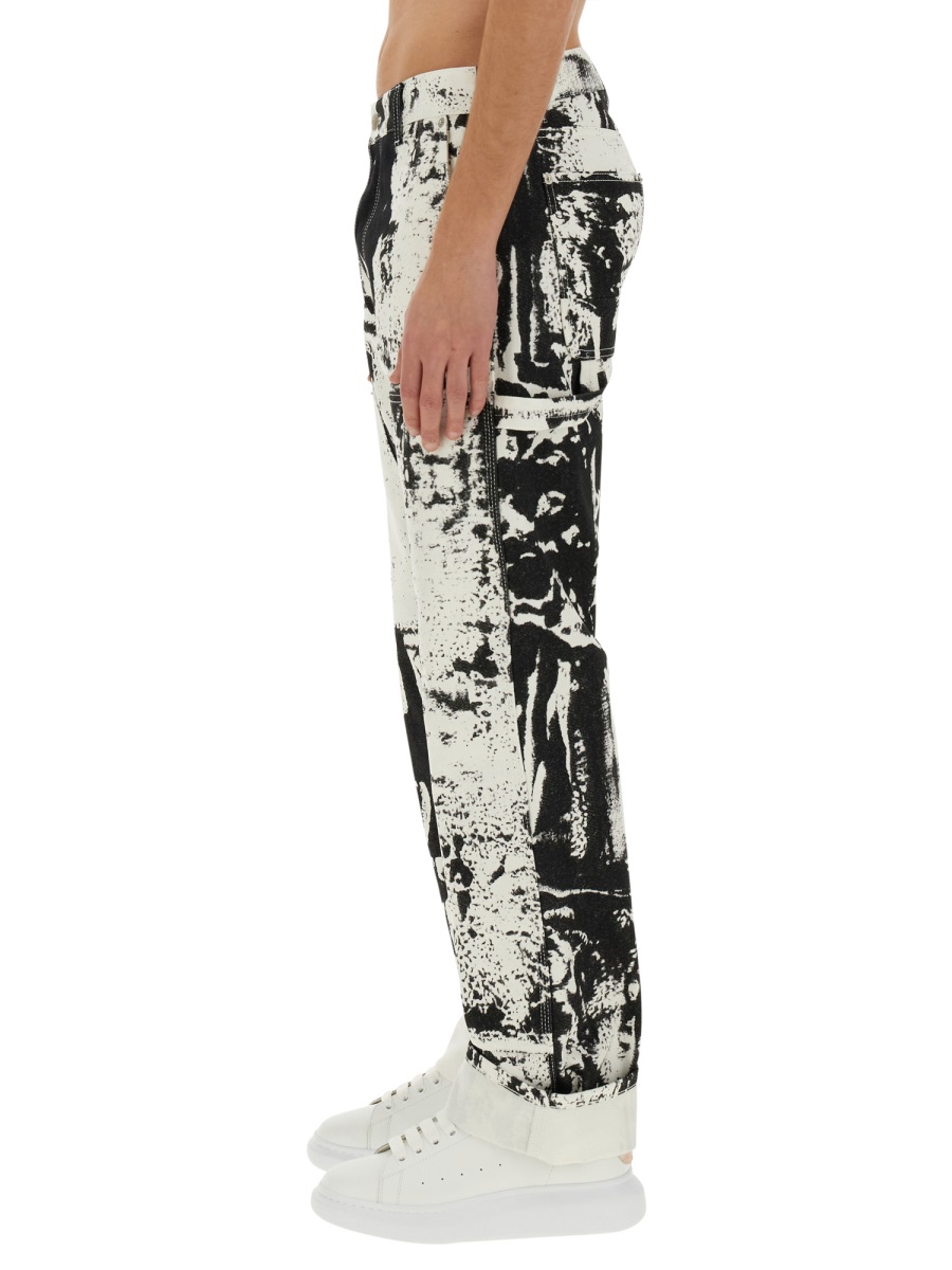 Alexander McQueen WORKWEAR JEANS WITH FOLD PRINT Wit