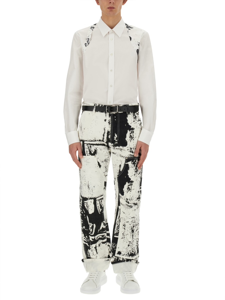 Alexander McQueen WORKWEAR JEANS WITH FOLD PRINT Wit