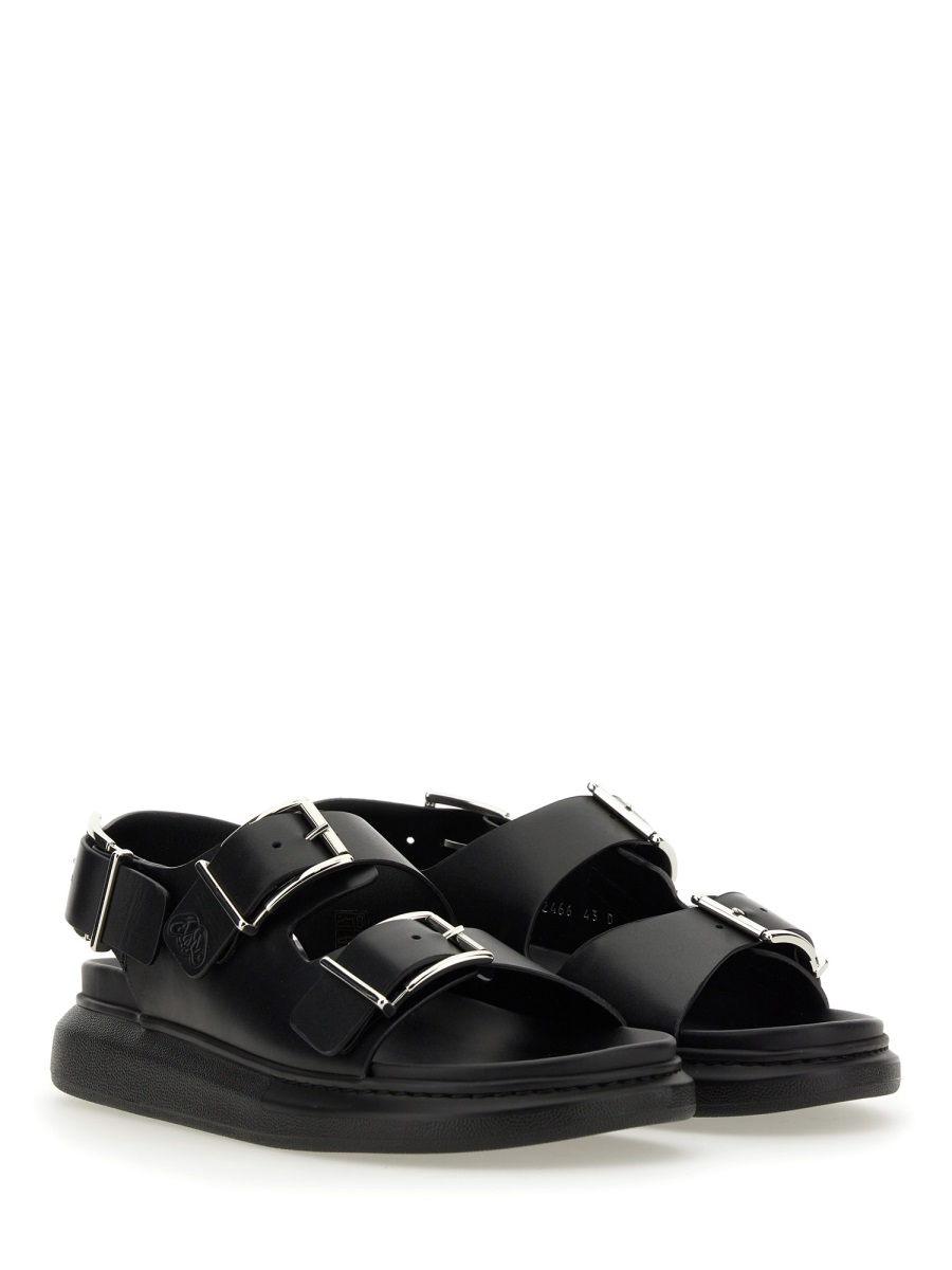 Alexander McQueen LEATHER SANDAL Zwart