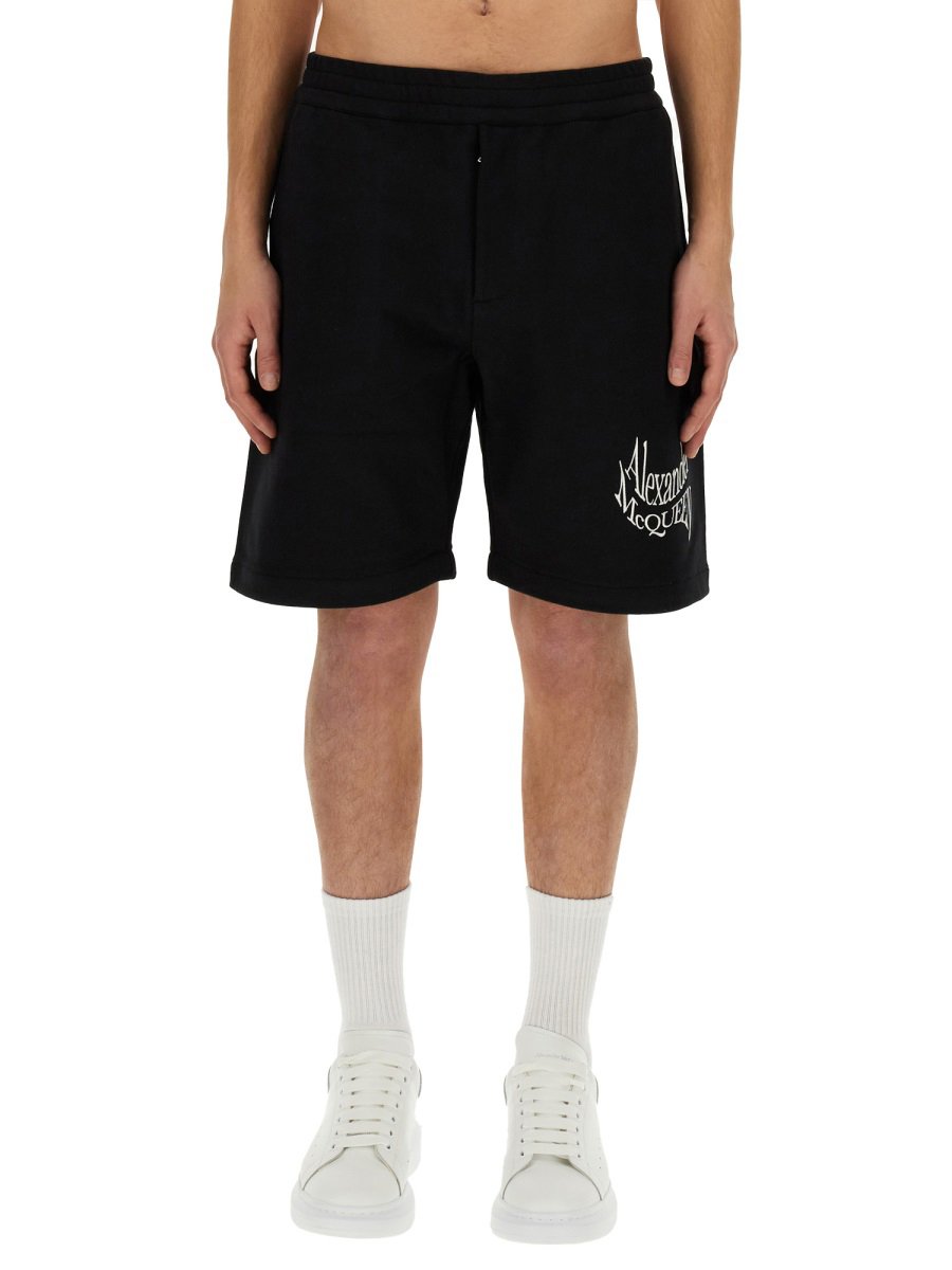 Alexander McQueen BERMUDA WITH LOGO Zwart