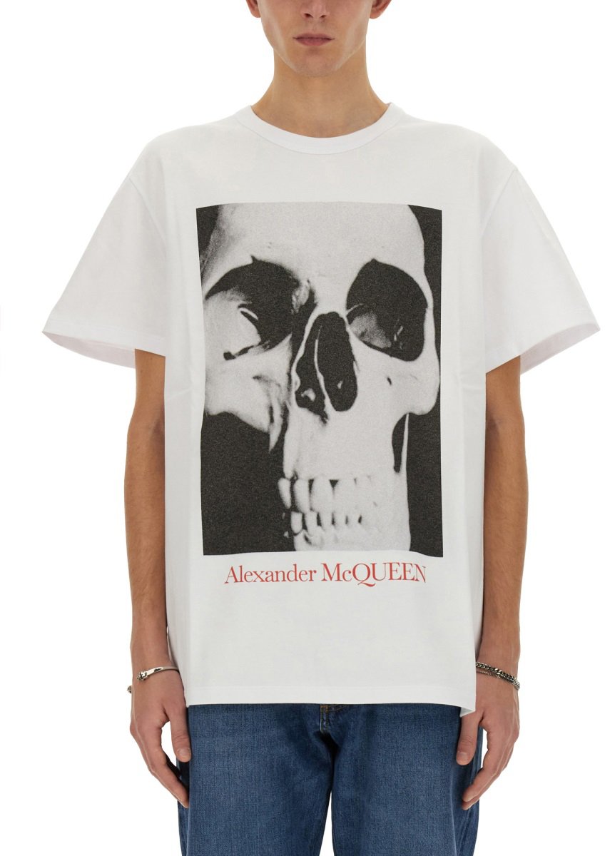 Alexander McQueen SKULL PRINT T-SHIRT Wit