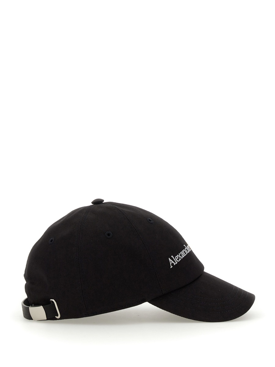 Alexander McQueen BASEBALL HAT WITH LOGO Zwart