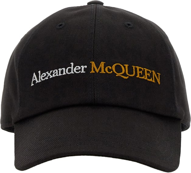 Alexander McQueen BASEBALL HAT WITH LOGO Zwart