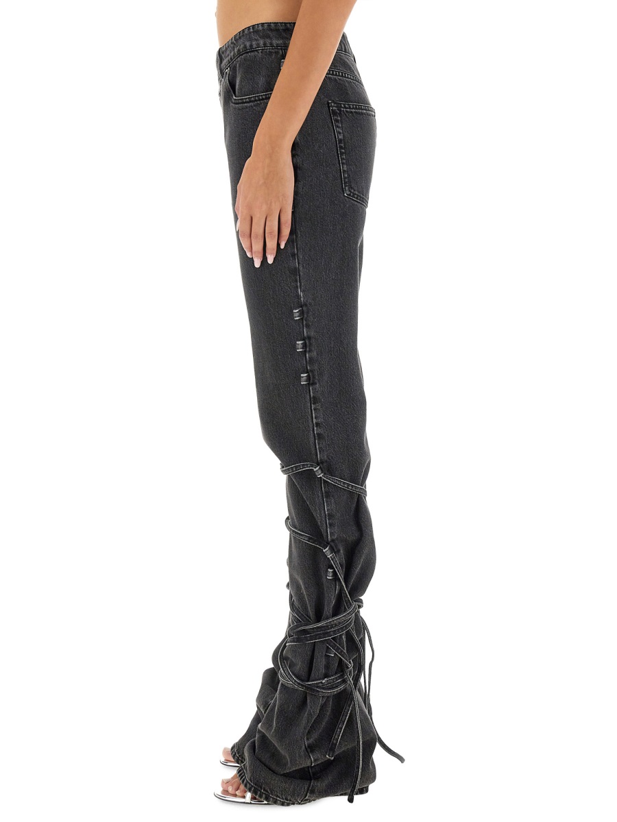 Alexander McQueen JEANS WITH KNOTTED DETAIL Zwart