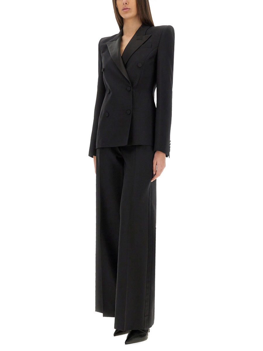 Alexander McQueen DOUBLE-BREASTED JACKET WITH VOLUMINOUS SHOULDERS Zwart