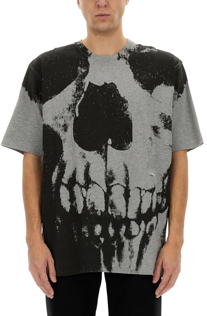 Alexander McQueen SKULL PRINT T-SHIRT Grijs