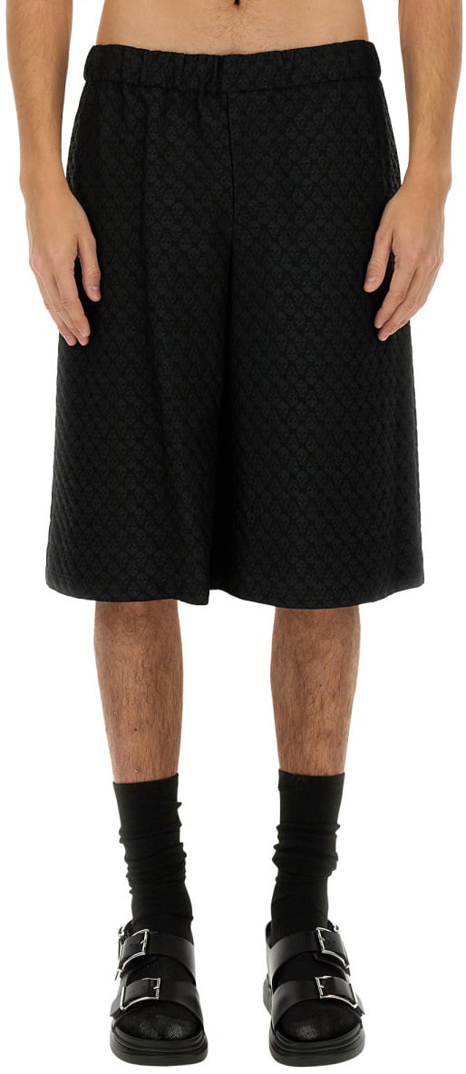 Alexander McQueen SKULL JACQUARD PATTERN SHORTS Zwart