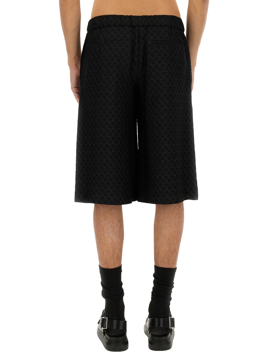 Alexander McQueen SKULL JACQUARD PATTERN SHORTS Zwart