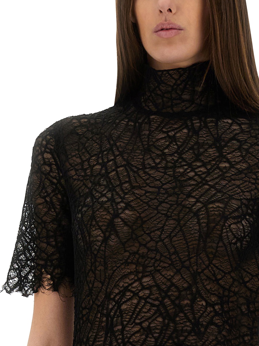 Alexander McQueen SPIDER WEB LACE TOP Zwart