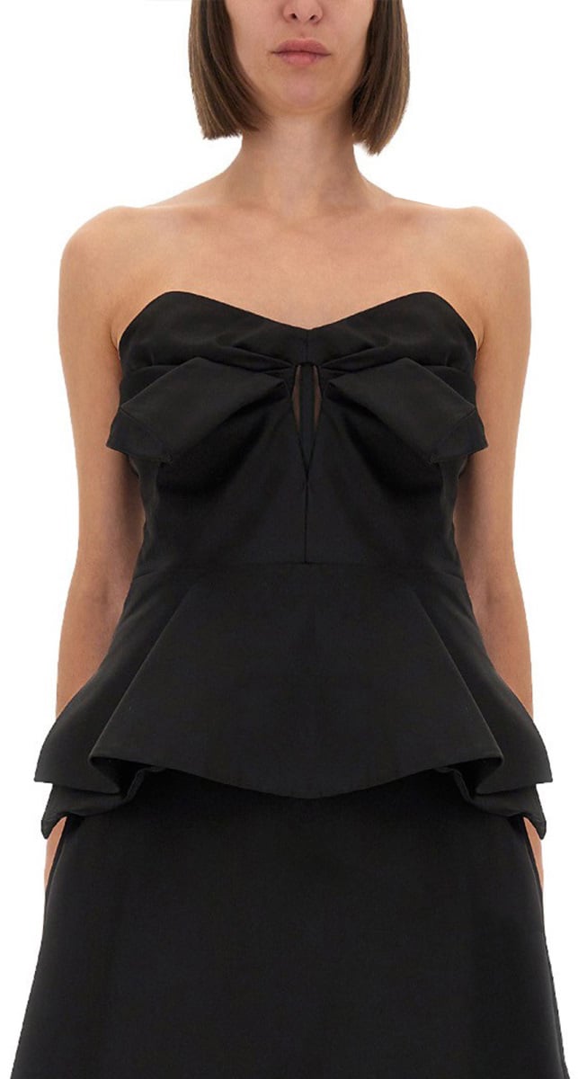 Alexander McQueen STRAPLESS CORSET TOP Zwart