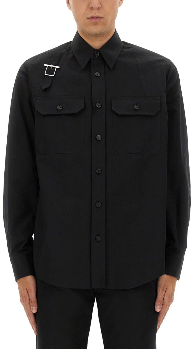 Alexander McQueen JACKET-SHIRT "HARNESS" Zwart