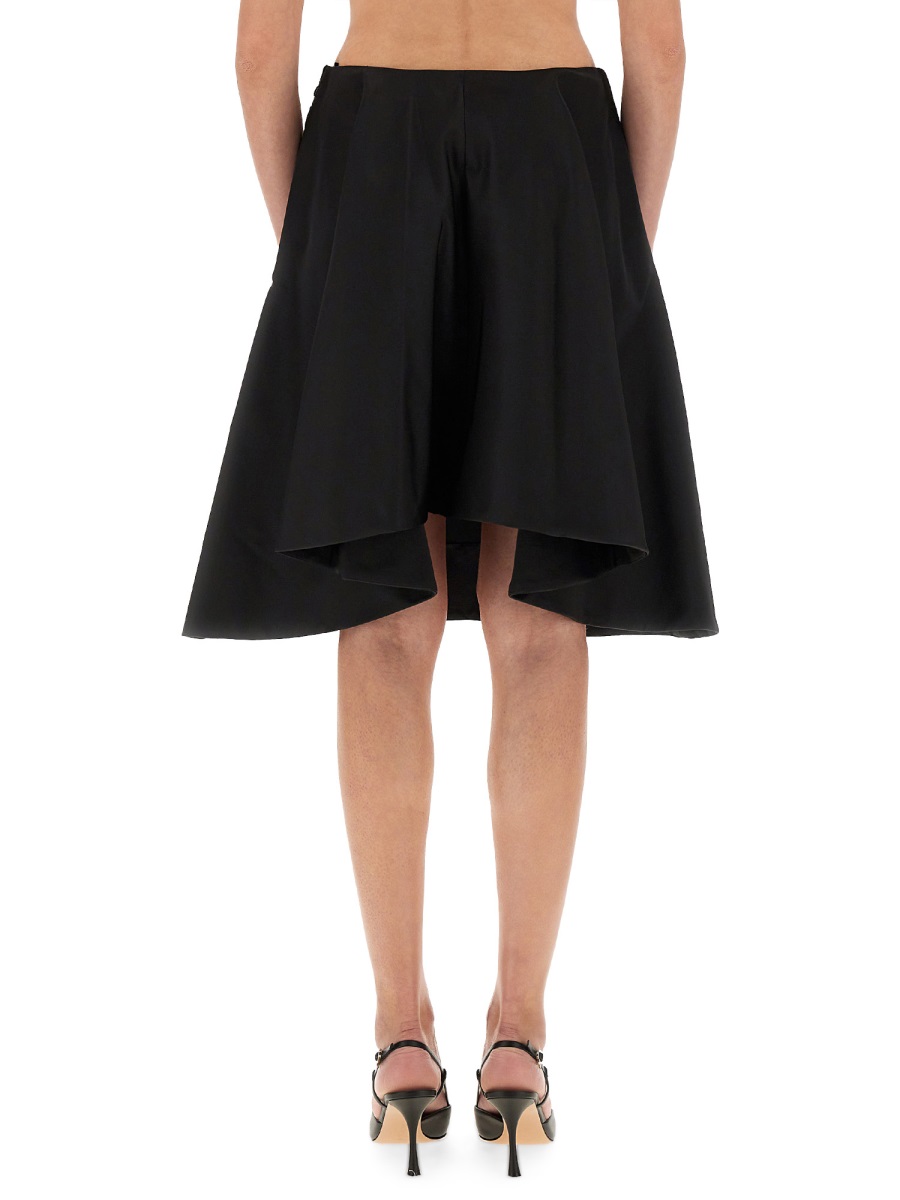 Alexander McQueen FLARED MIDI SKIRT Zwart