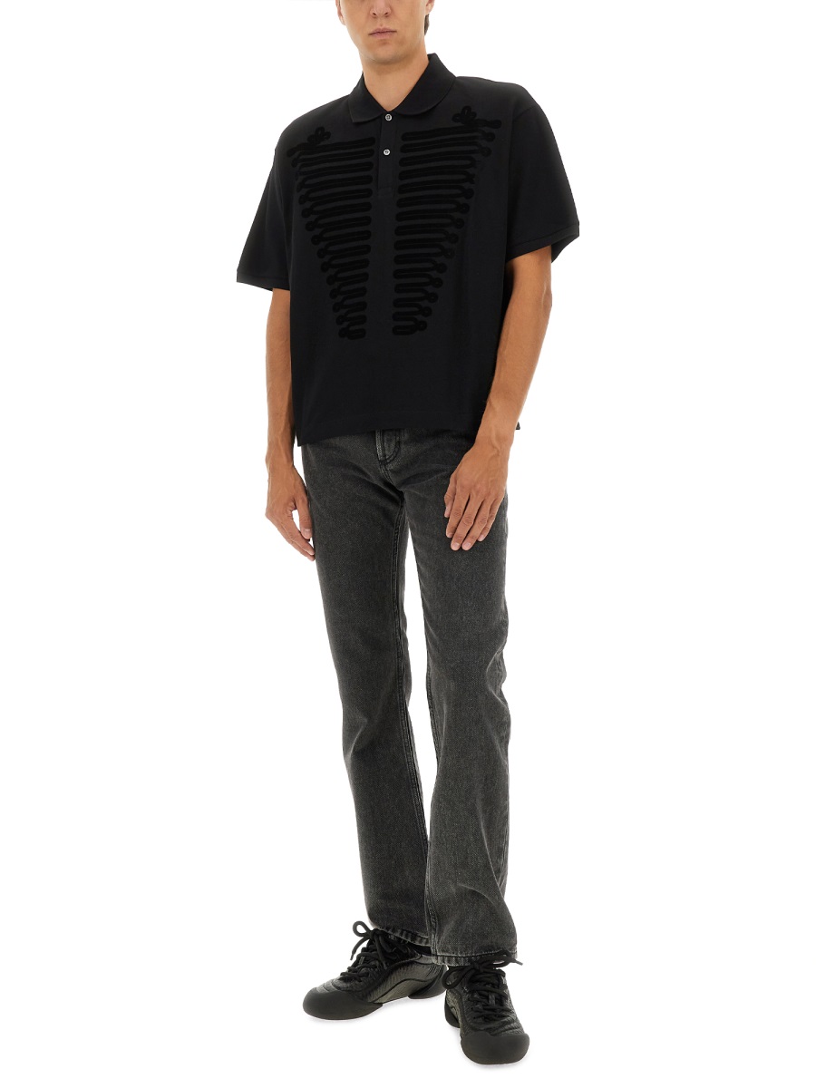Alexander McQueen POLO SHIRT "CEREMONIAL BOXY" Zwart