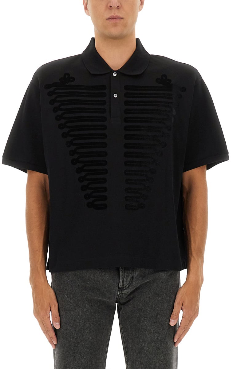 Alexander McQueen POLO SHIRT "CEREMONIAL BOXY" Zwart