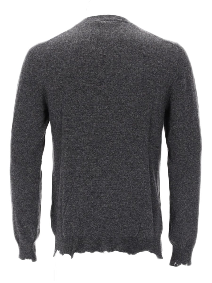 Alexander McQueen Distressed Skull Pattern Knit Sweater Grijs