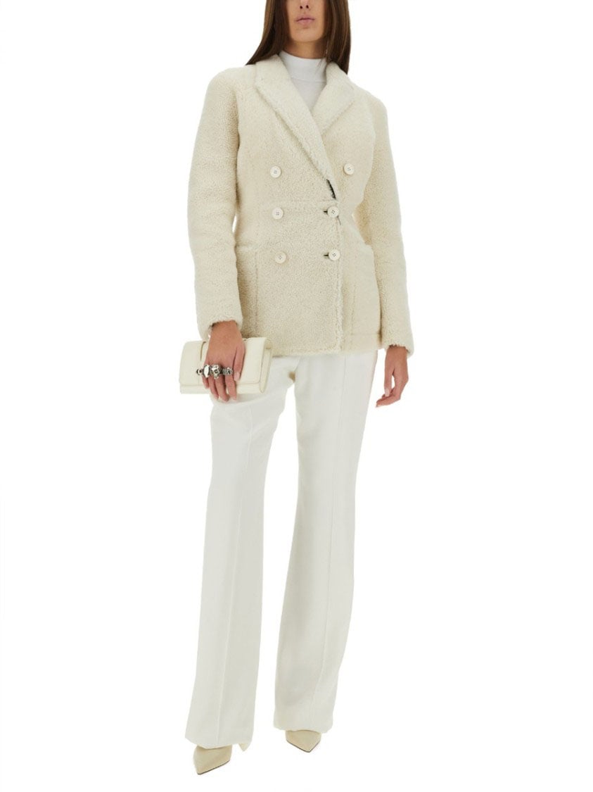 Alexander McQueen Double Breasted Coat Grijs