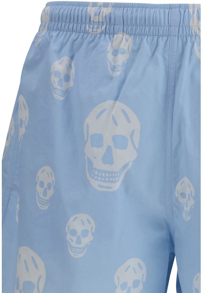 Alexander McQueen Alexander McQueen Blue Polyamide Shorts Blauw