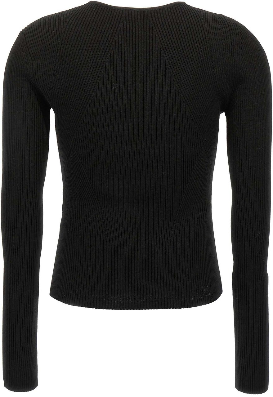 Alexander McQueen Black Wool Cardigan Zwart