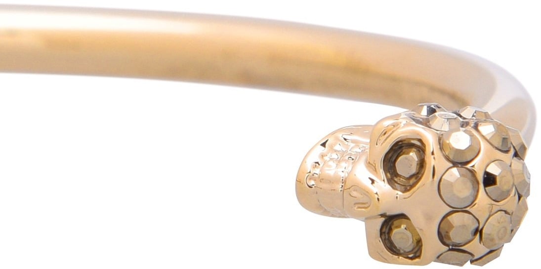 Alexander McQueen Twin Skull Bracelet Goud