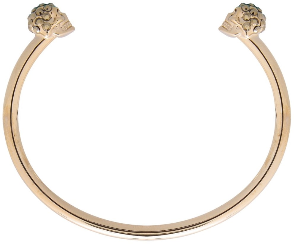 Alexander McQueen Twin Skull Bracelet Goud