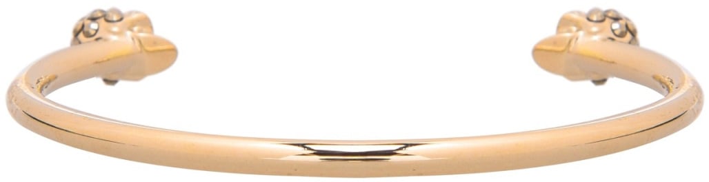 Alexander McQueen Twin Skull Bracelet Goud