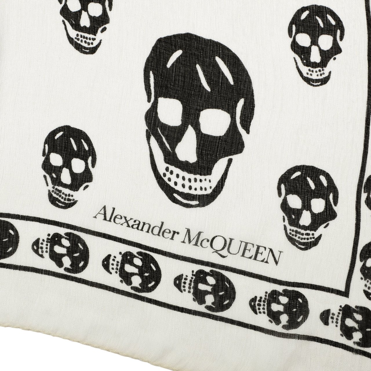 Alexander McQueen Skull Silk Scarf Grijs