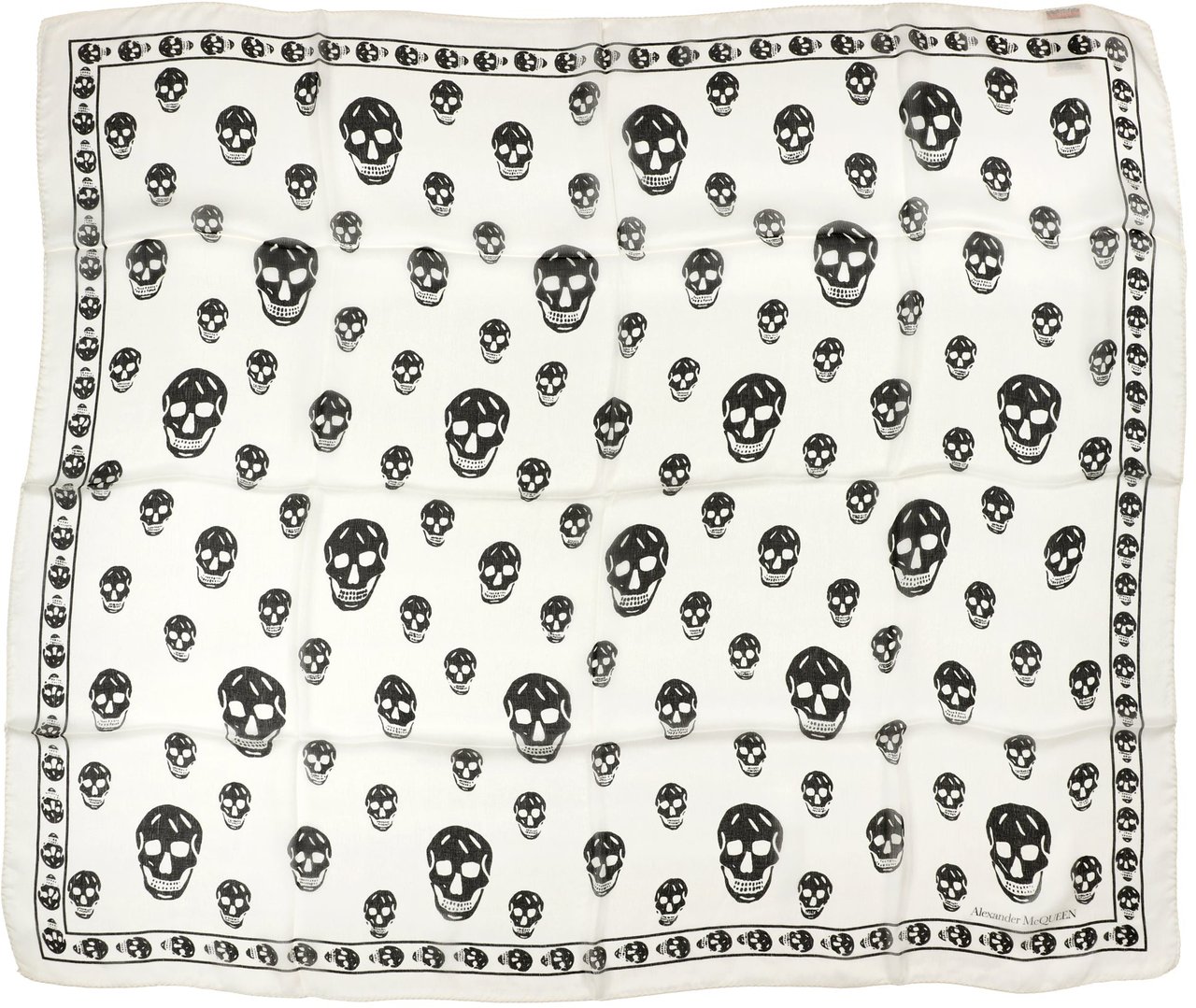 Alexander McQueen Skull Silk Scarf Grijs