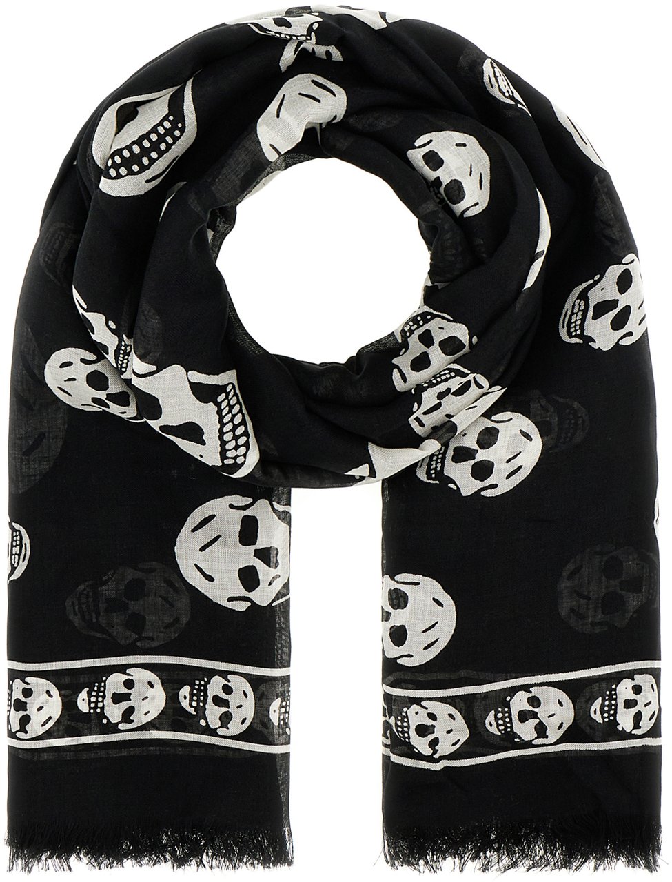 Alexander McQueen Alexander McQueen Printed wool scarf Zwart