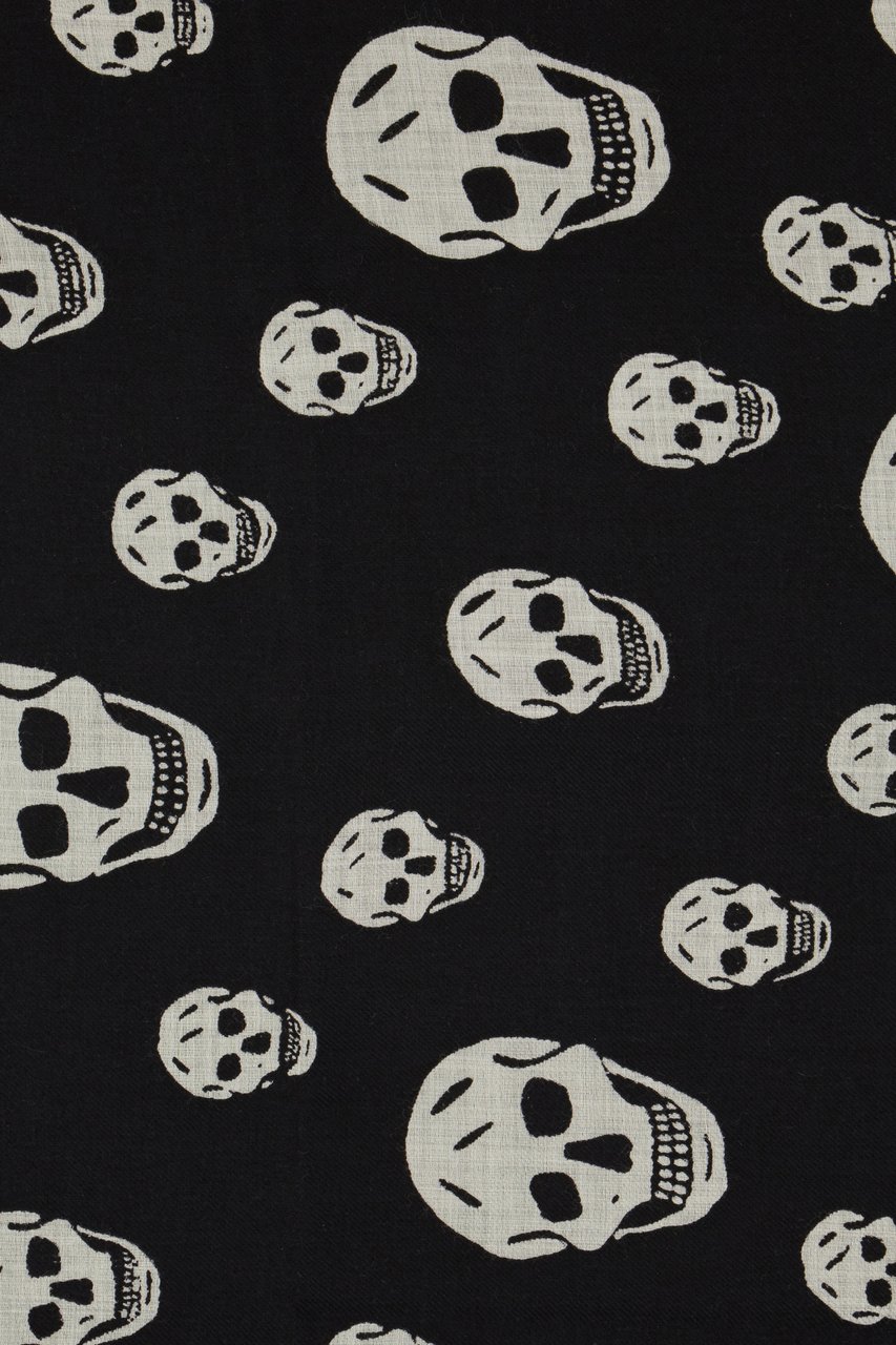 Alexander McQueen Alexander McQueen Printed wool scarf Zwart