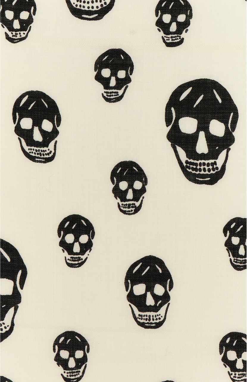 Alexander McQueen Alexander McQueen Printed wool foulard Neutraal